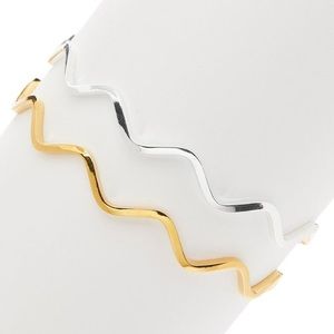 New Trendy Two-Tone Wave Bracelet Set